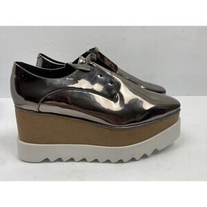 The Label Metallic Rose Gold Platform Square Toe Shoes US Size 8 / UK Size 38